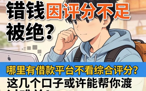 急需用钱却因评分不足被拒？哪里有借款平台不看综合评分？这几个口子或许能帮你渡过难关！