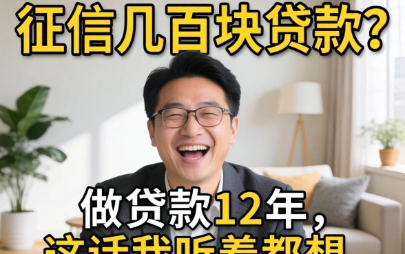 无视征信的几百块贷款?做贷款12年,这话我听着都想笑