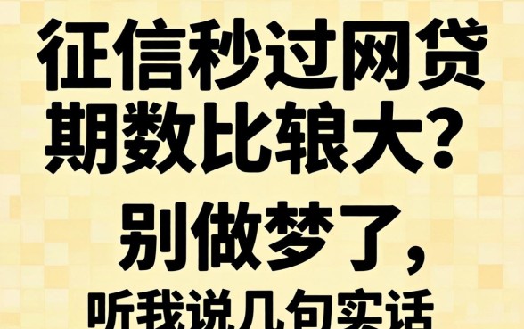 不看征信秒过的网贷期数比较大？别做梦了，听我说几句实话