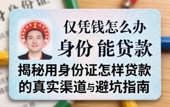 急需用钱怎么办?仅凭身份证能贷款吗?揭秘用身份证怎样贷款的真实渠道与避坑指南