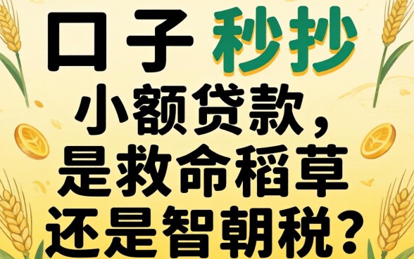 新口子秒抄小额贷款，是救命稻草还是智商税？