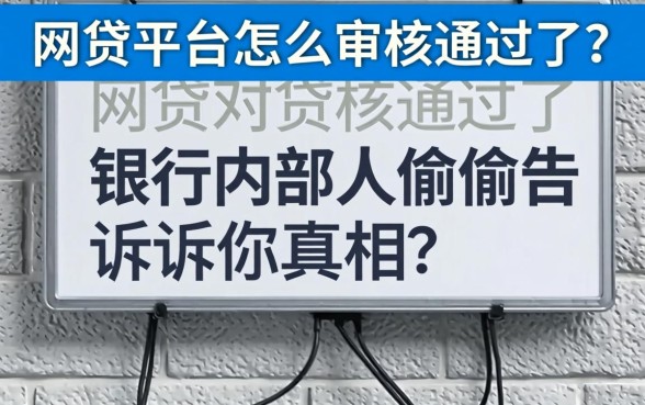 网贷平台怎么审核通过了？银行内部人偷偷告诉你真相