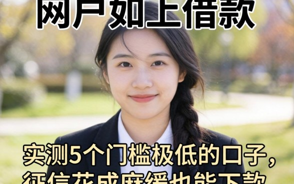 黑户网上如何借款?实测5个门槛极低的口子,征信花成麻花也能下款