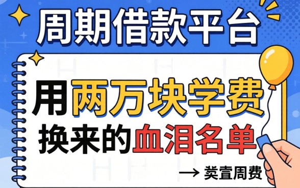 周期借款平台有哪些？我用两万块学费换来的血泪名单