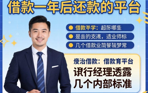借款一年后还款的平台有哪些？支行经理透露几个内部标准