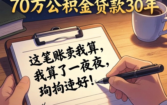 70万公积金贷款30年，这笔账我算了一整夜