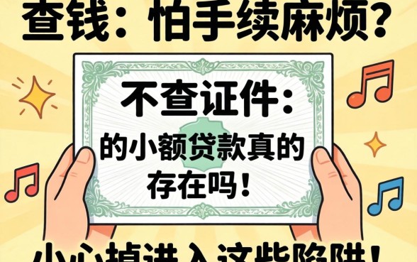 急需用钱又怕手续麻烦?不查证件的小额贷款真的存在吗?小心掉进这些陷阱!