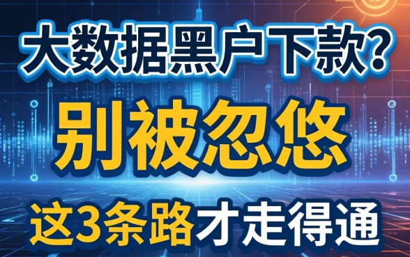 网贷大数据黑户下款?别被忽悠,这3条路才走得通