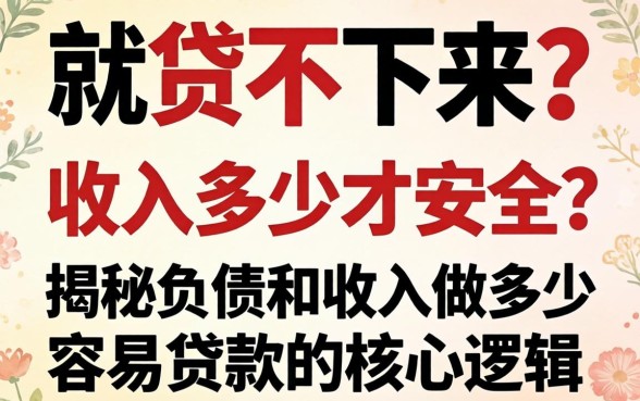 负债高就贷不下来?收入多少才安全?揭秘负债和收入做多少容易贷款的核心逻辑