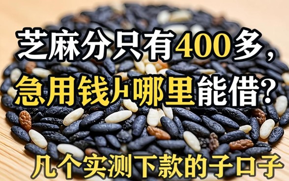 芝麻分只有400多,急用钱哪里能借?分享几个实测下款的口子