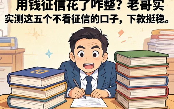 急用钱征信花了咋整？老哥实测这五个不看征信的口子，下款挺稳！