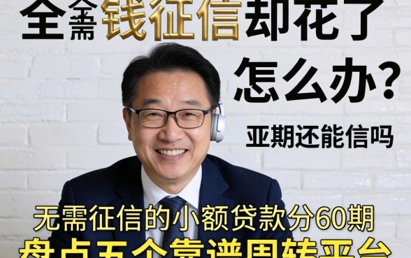 急需用钱征信却花了怎么办？无需征信的小额贷款分60期还能信吗？盘点五个靠谱周转平台