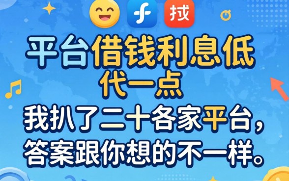 什么平台借钱利息低一点?我扒了二十几家平台,答案跟你想的不一样