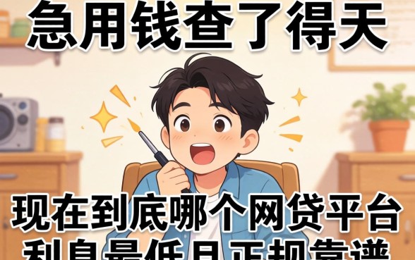 急用钱查了半天,现在到底哪个网贷平台利息最低且正规靠谱?