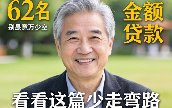 62岁的小额贷款有哪些？别急，看完这篇少走弯路
