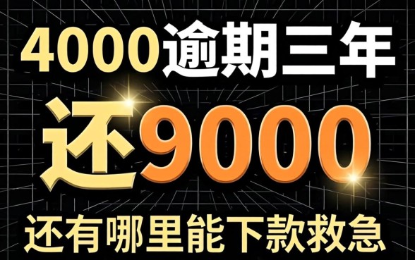 网贷4000逾期三年要还9000,还有哪里能下款救急?