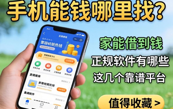 急需用钱哪里找？手机能借到钱的正规软件有哪些？这几个靠谱平台值得收藏
