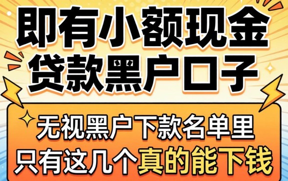 我试了所有小额现金贷款黑户口子，发现无视黑户下款名单里只有这几个真的能下钱