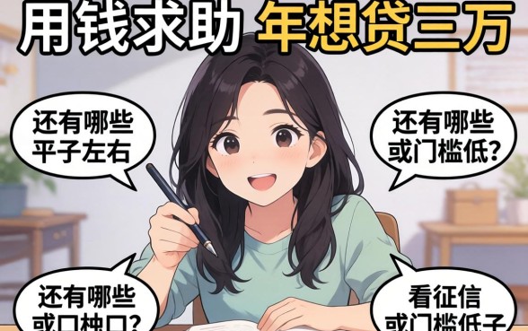 急用钱求助！2026年想贷三万左右还有哪些不看征信或者门槛低的口子？