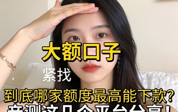 手头紧想找大额口子,到底哪家额度最高能下款?亲测这几个平台分享!