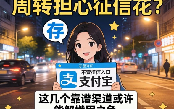 深夜急需周转却担心征信花？是否存在不查征信的支付宝入口？这几个靠谱渠道或许能解燃眉之急