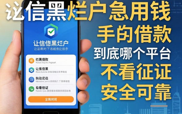 征信黑户烂户急用钱，手机借款到底哪个平台不看征信安全可靠？