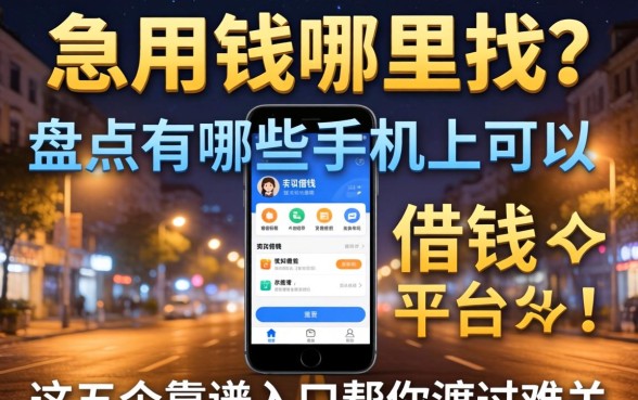 深夜急用钱哪里找？盘点有哪些手机上可以借钱的平台，这五个靠谱入口帮你渡过难关