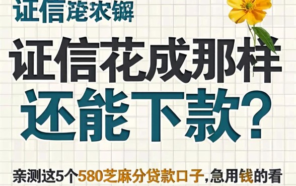 征信花成那样还能下款？亲测这5个580芝麻分贷款口子，急用钱的看过来