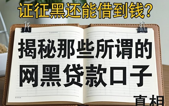 征信黑还能借到钱？揭秘那些所谓的网黑贷款口子真相