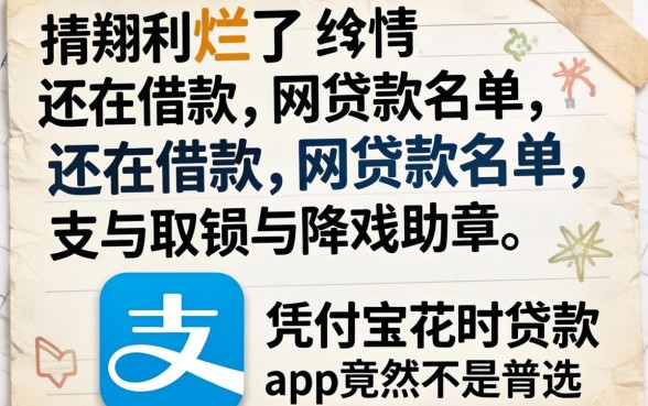 我翻烂了还能借款的网贷2026款名单，发现凭支付宝花呗贷款的app竟然不是首选
