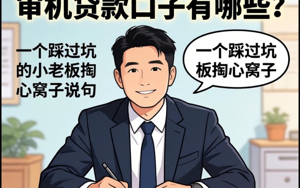 机审的贷款口子有哪些？一个踩过坑的小老板掏心窝子说几句