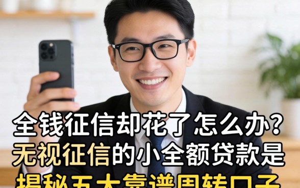 急需用钱征信却花了怎么办？无视征信的小额贷款是哪种？揭秘五大靠谱周转口子