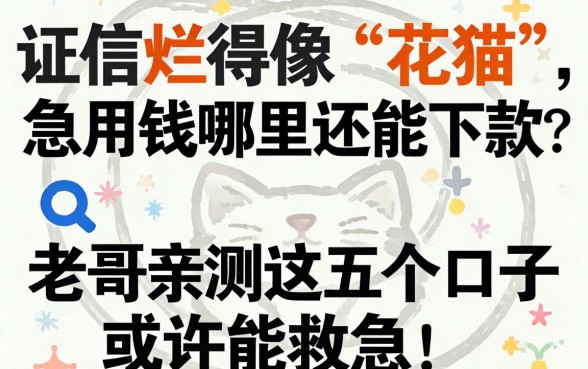 征信烂得像“花猫”,急用钱哪里还能下款?老哥亲测这五个口子或许能救急!