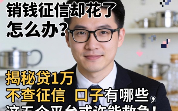 急需用钱征信却花了怎么办？揭秘贷1万不查征信的口子有哪些，这五个平台或许能救急！