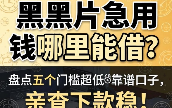 征信黑户急用钱哪里能借?盘点五个门槛超低的靠谱口子,亲测下款稳!