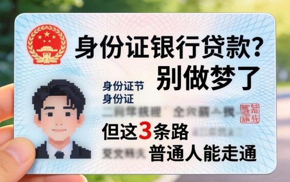 凭身份证银行贷款?别做梦了,但这3条路普通人能走通