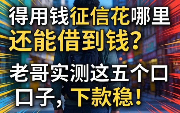 急用钱征信花哪里还能借到钱？老哥实测这五个口子，下款稳！