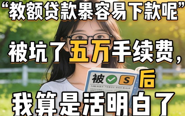 什么大额贷款最容易下款呢？被坑了五万手续费后我算是活明白了