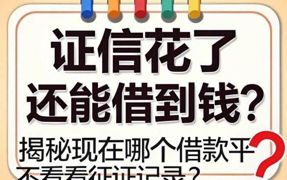征信花了还能借到钱吗?揭秘现在哪个借款平台不看征信记录