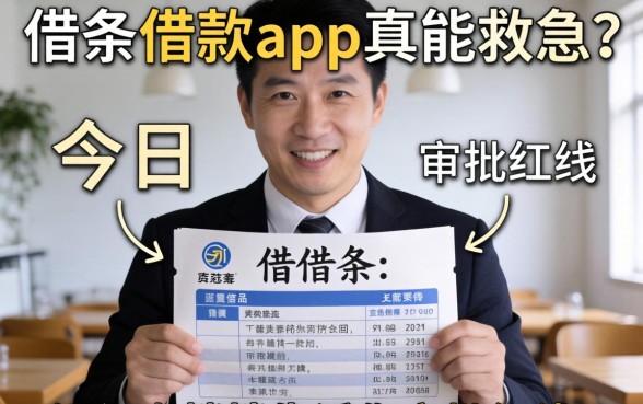 今日借条借款app真能救急？银行人悄悄告诉你审批红线
