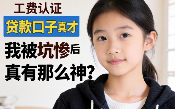 工资认证的贷款口子真有那么神？我被坑惨后才看清真相