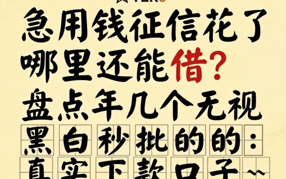 急用钱征信花了哪里还能借？盘点2026年几个无视黑白秒批的真实下款口子