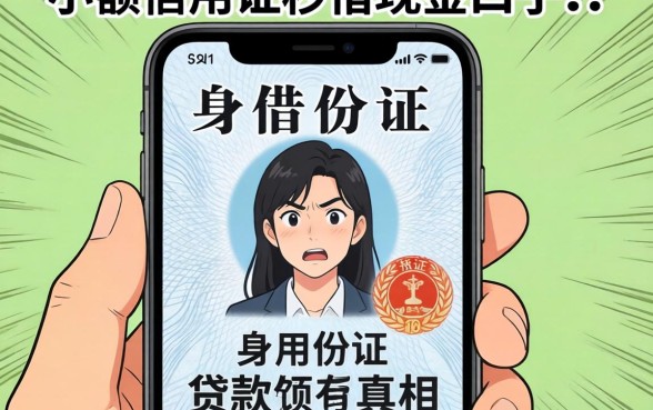 我试了那个手机身份证秒借现金的口子,发现小额信用贷款的真相有点离谱