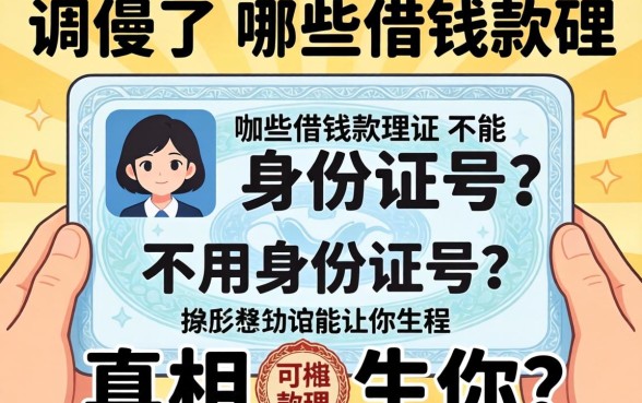 别傻了，哪些借钱软件不用身份证号？真相可能让你失望