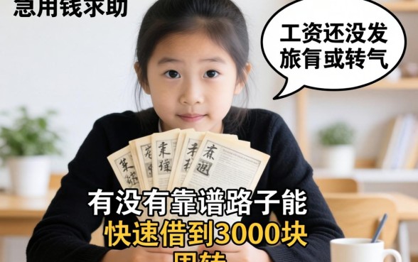 急用钱求助！工资还没发，有没有靠谱路子能快速借到3000块周转一下？