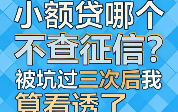 小额贷哪个不查征信？被坑过三次后我算看透了