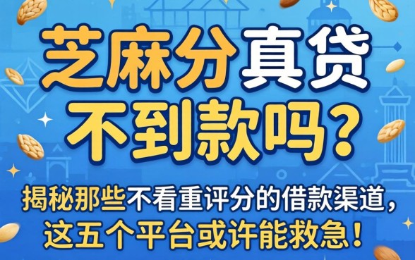 没有芝麻分真的贷不到款吗？揭秘那些不看重评分的借款渠道，这五个平台或许能救急！