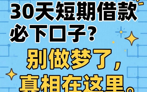 2026年30天短期借款必下口子？别做梦了，真相在这里