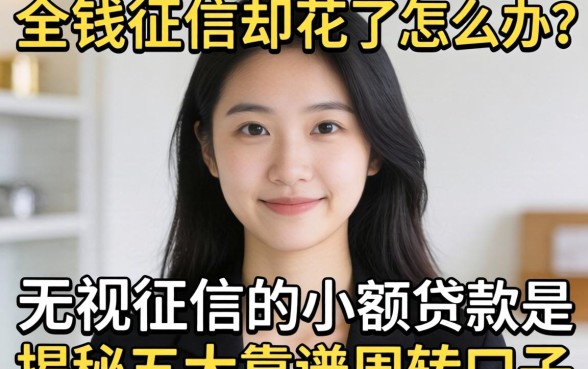急需用钱征信却花了怎么办？无视征信的小额贷款是哪种？揭秘五大靠谱周转口子