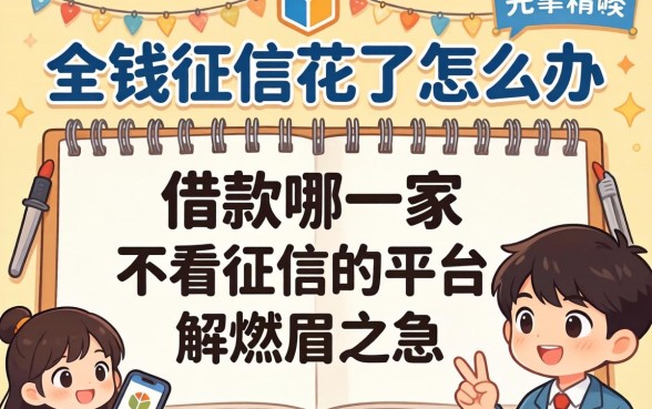 急需用钱征信花了怎么办?借款哪一家不看征信的平台能解燃眉之急?